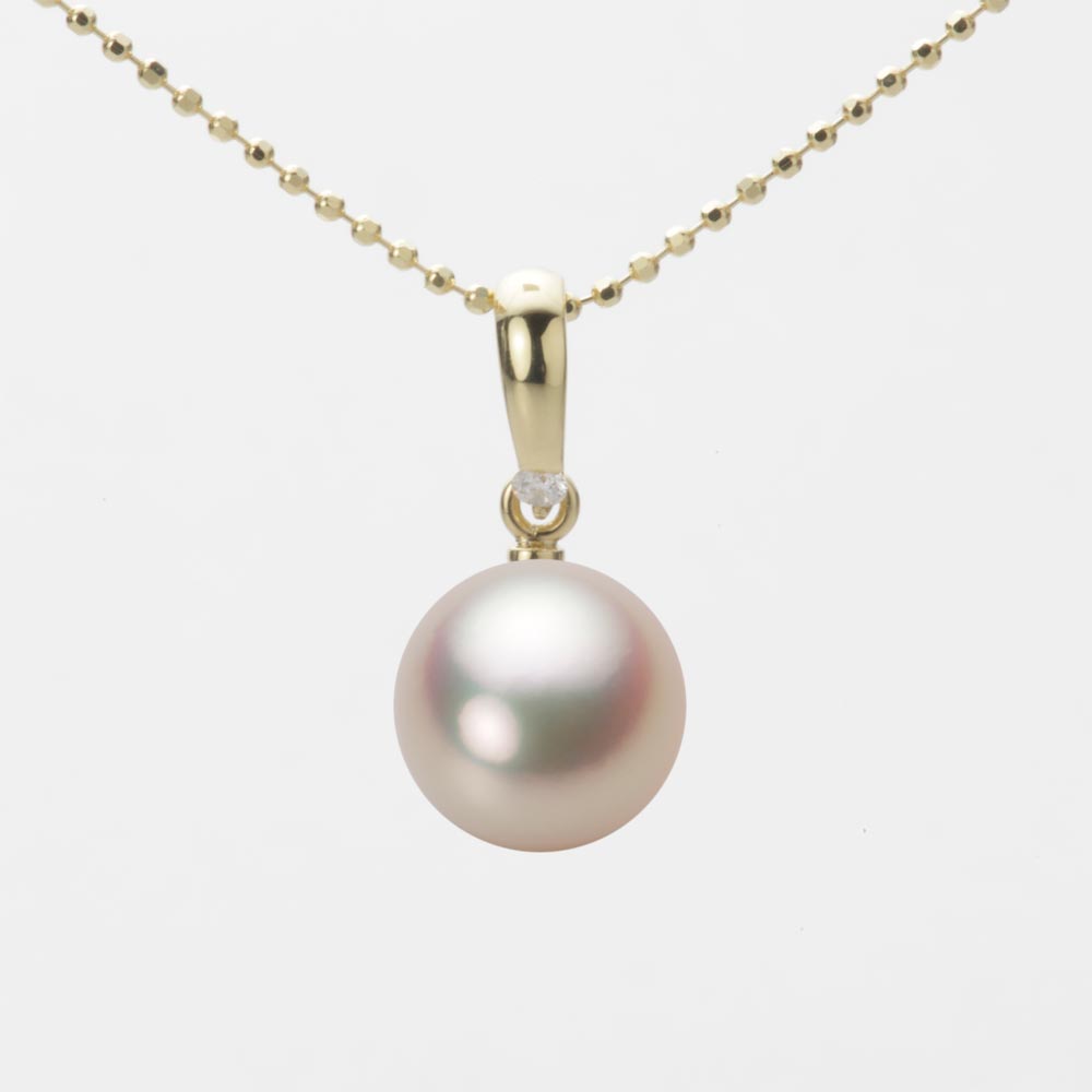 9.0mmアコヤ真珠ペンダント（シャンパンゴールド）