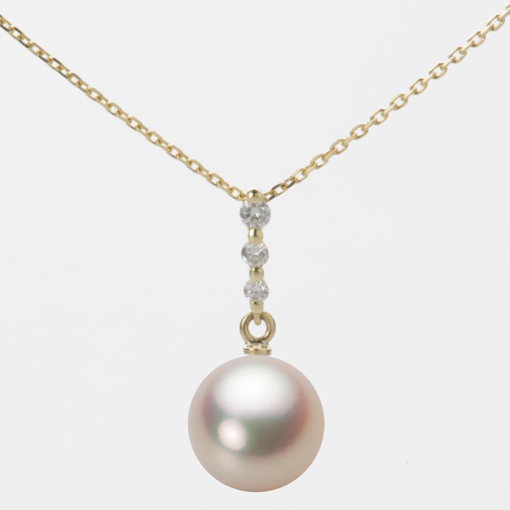 9.0mmアコヤ真珠ペンダント（シャンパンゴールド）