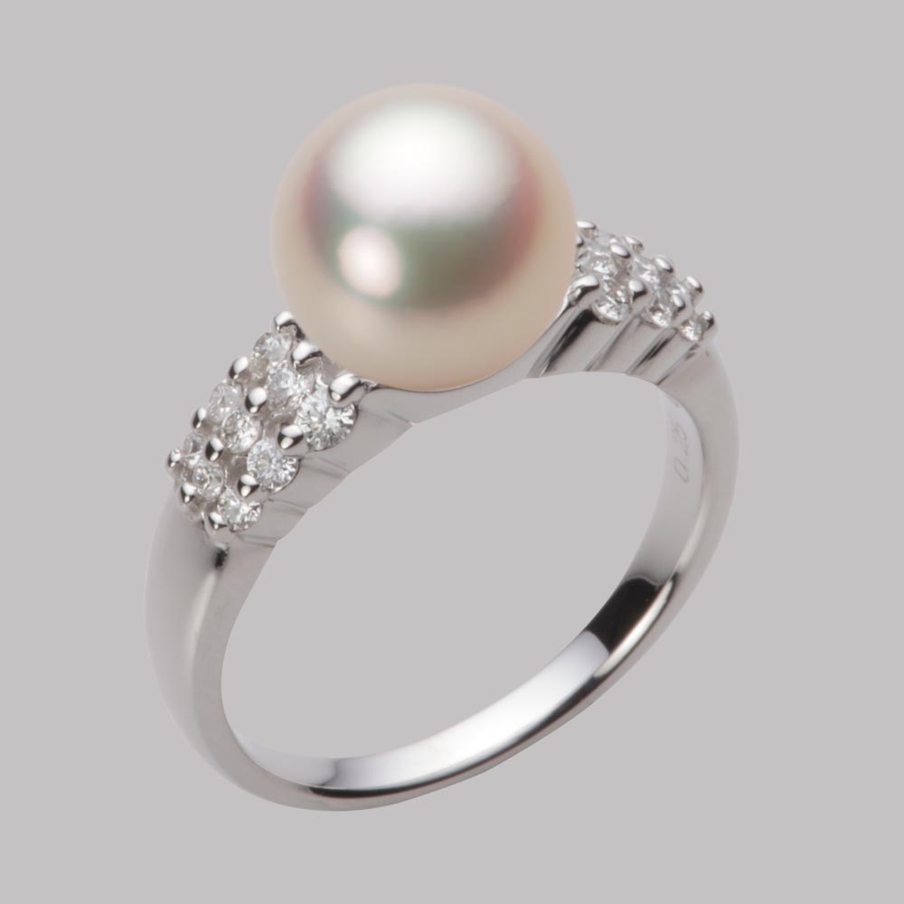 9.0mmアコヤ真珠リング（シャンパンゴールド）