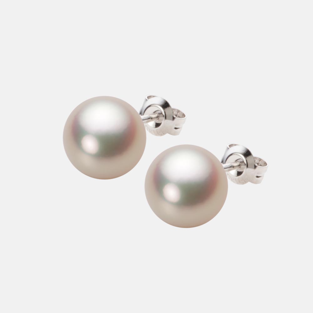 9.0mmアコヤ真珠ピアス（シャンパンゴールド）