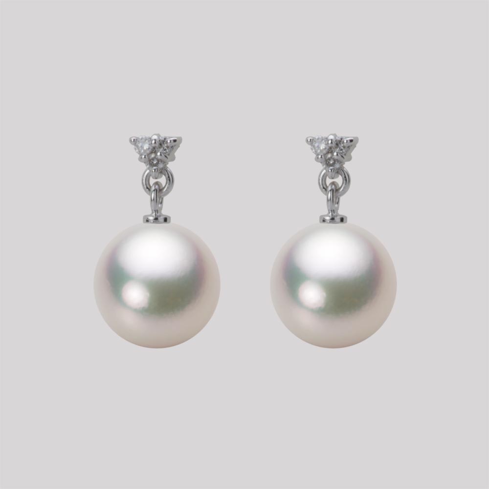 9.0mmアコヤ真珠ピアス（シャンパンホワイト）