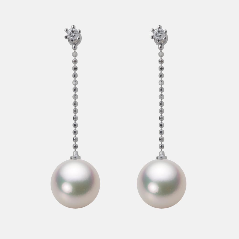 9.0mmアコヤ真珠ピアス（シャンパンホワイト）