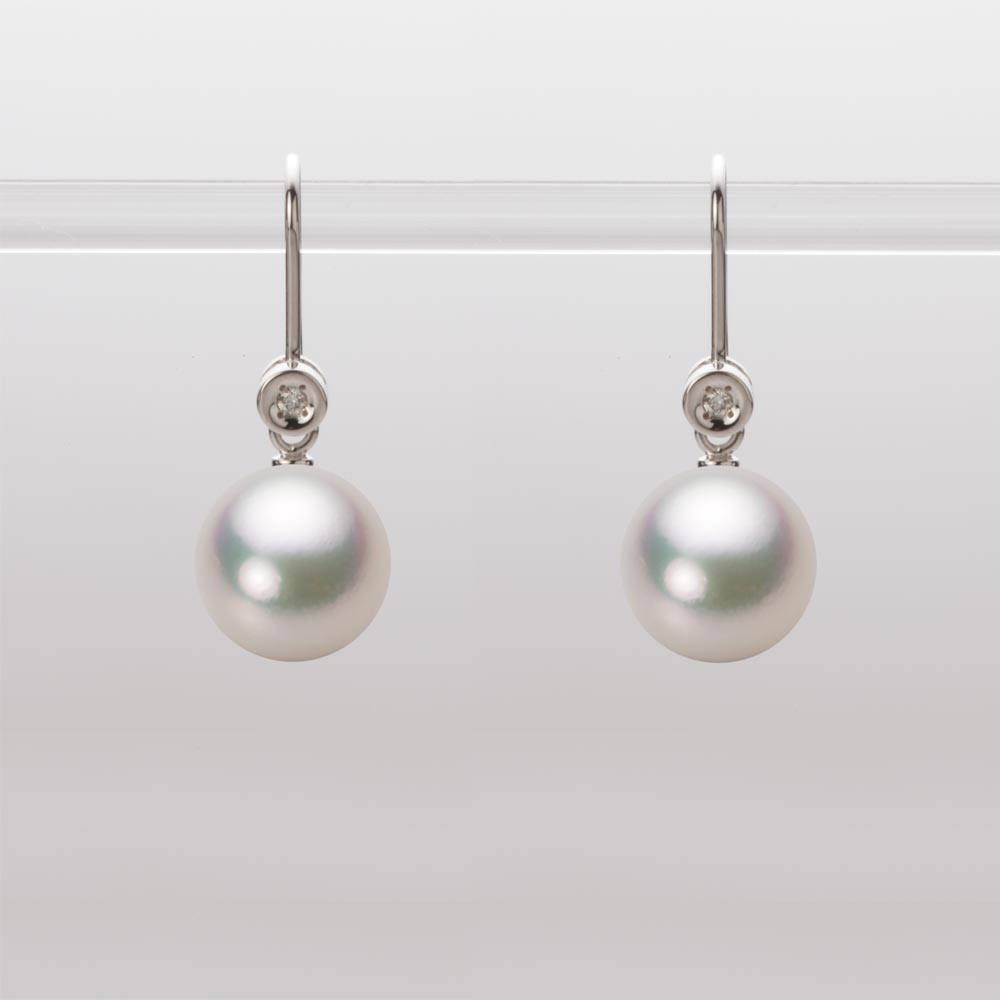 9.0mmアコヤ真珠ピアス（シャンパンホワイト）