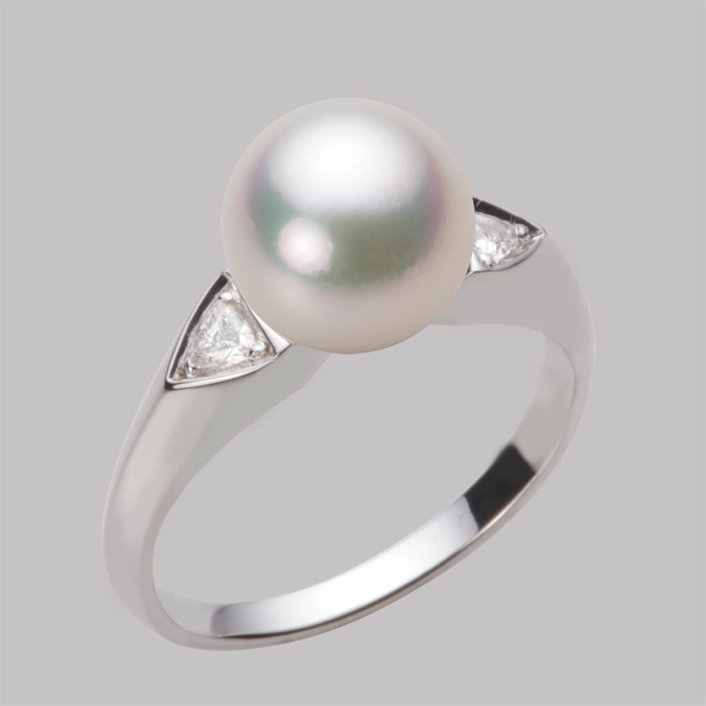 9.0mmアコヤ真珠リング（シャンパンホワイト）