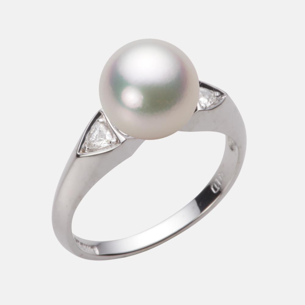 9.0mmアコヤ真珠リング（シャンパンホワイト）