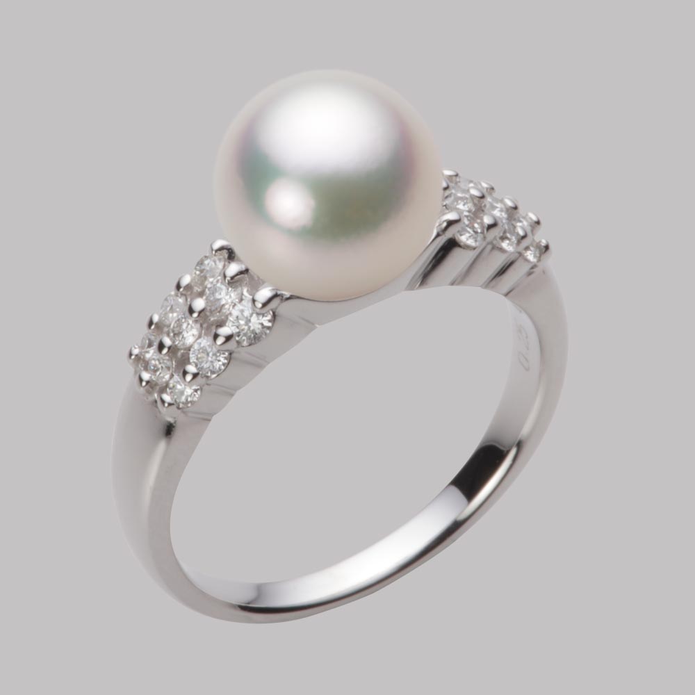 9.0mmアコヤ真珠リング（シャンパンホワイト）