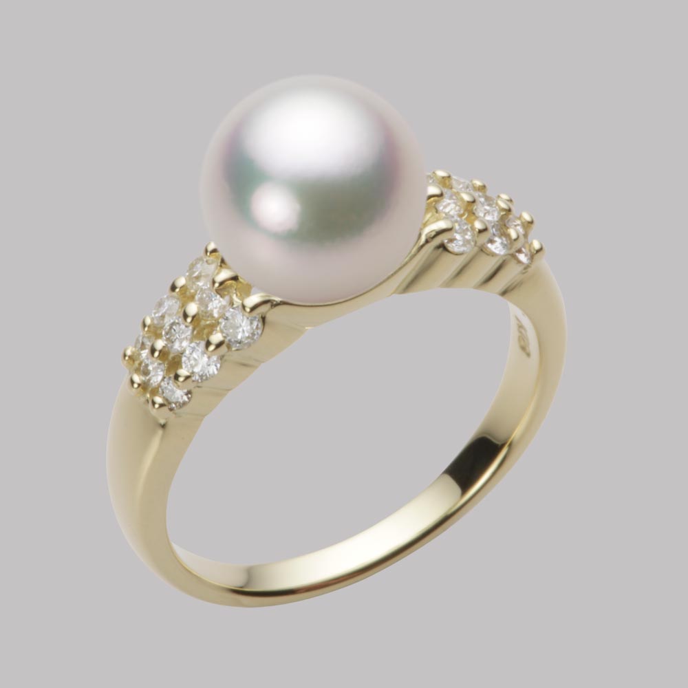 9.0mmアコヤ真珠リング（シャンパンホワイト）