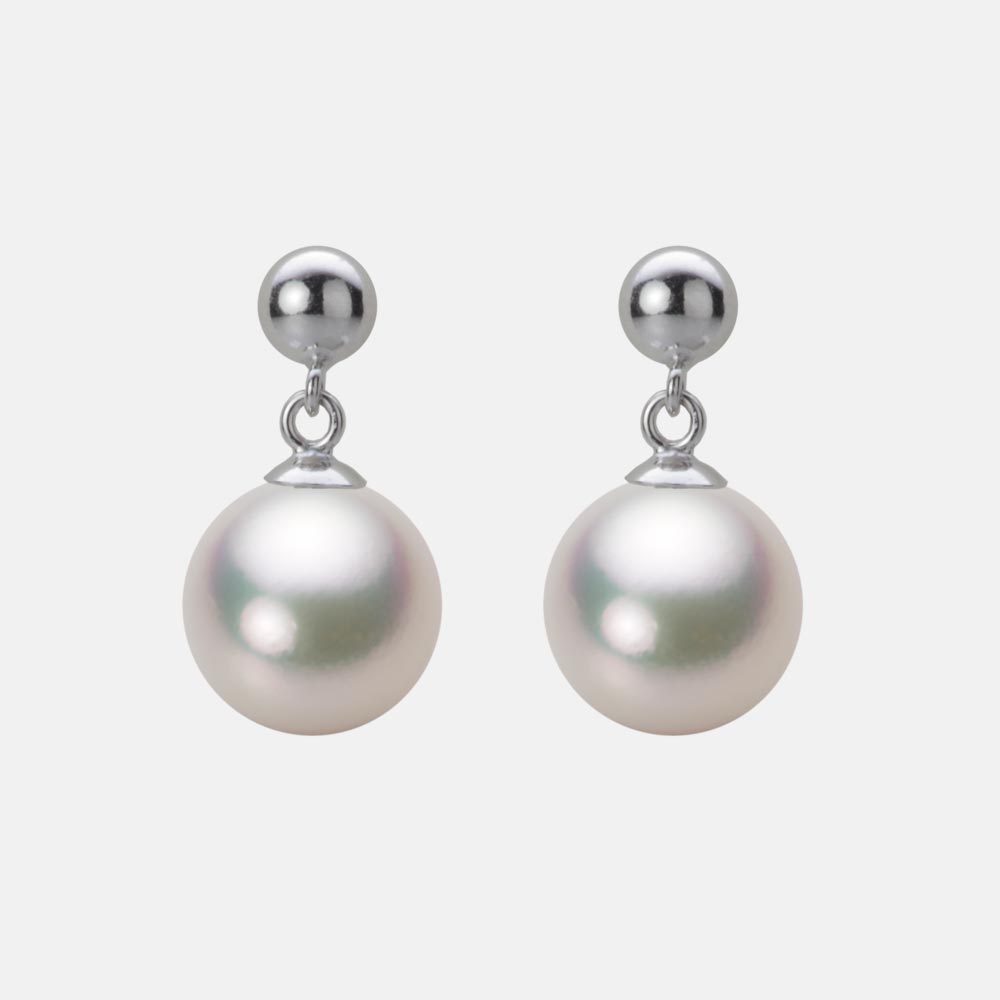 9.0mmアコヤ真珠ピアス（シャンパンホワイト）