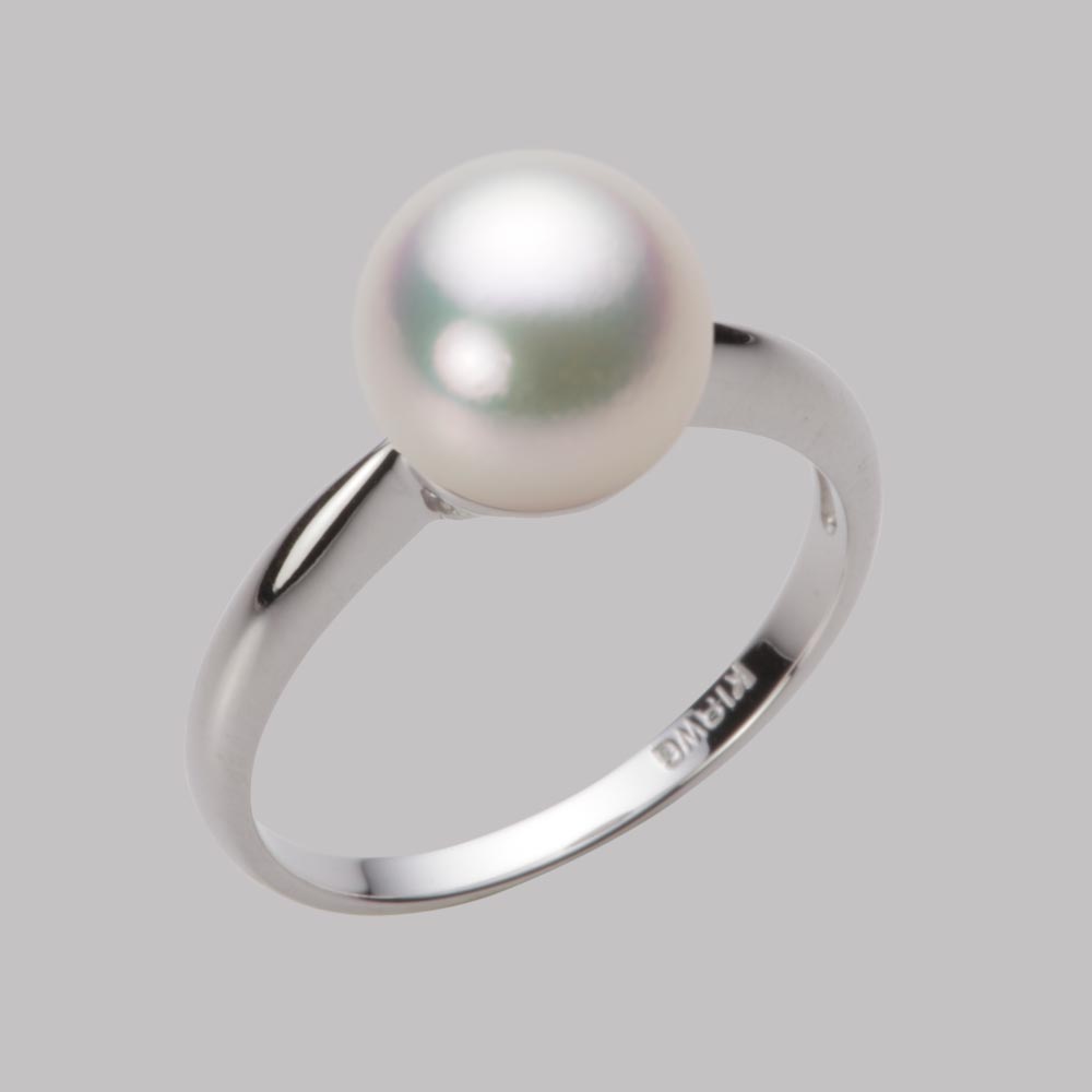 9.0mmアコヤ真珠リング（シャンパンホワイト）