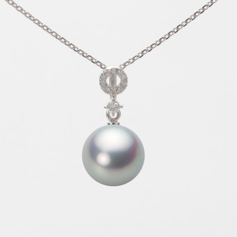 9.0mmアコヤ真珠ペンダント（シルバーグレー）