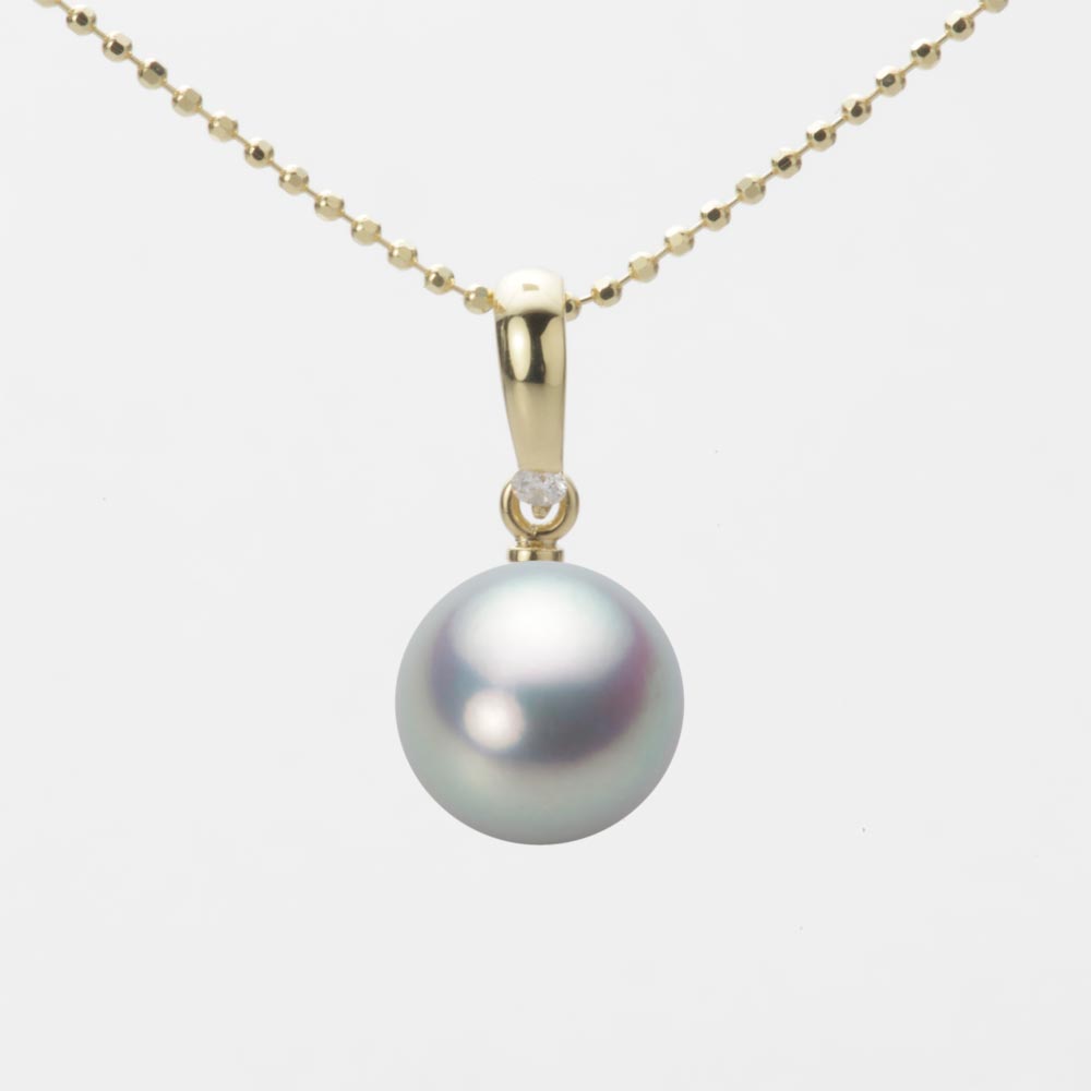 9.0mmアコヤ真珠ペンダント（シルバーグレー）