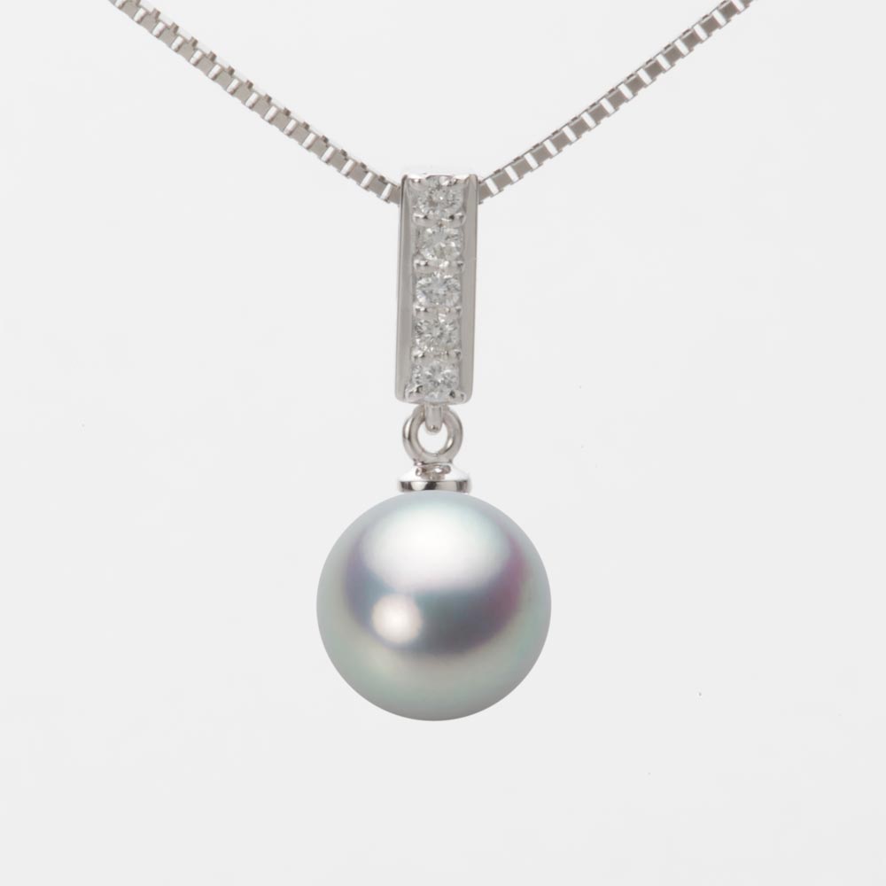 9.0mmアコヤ真珠ペンダント（シルバーグレー）