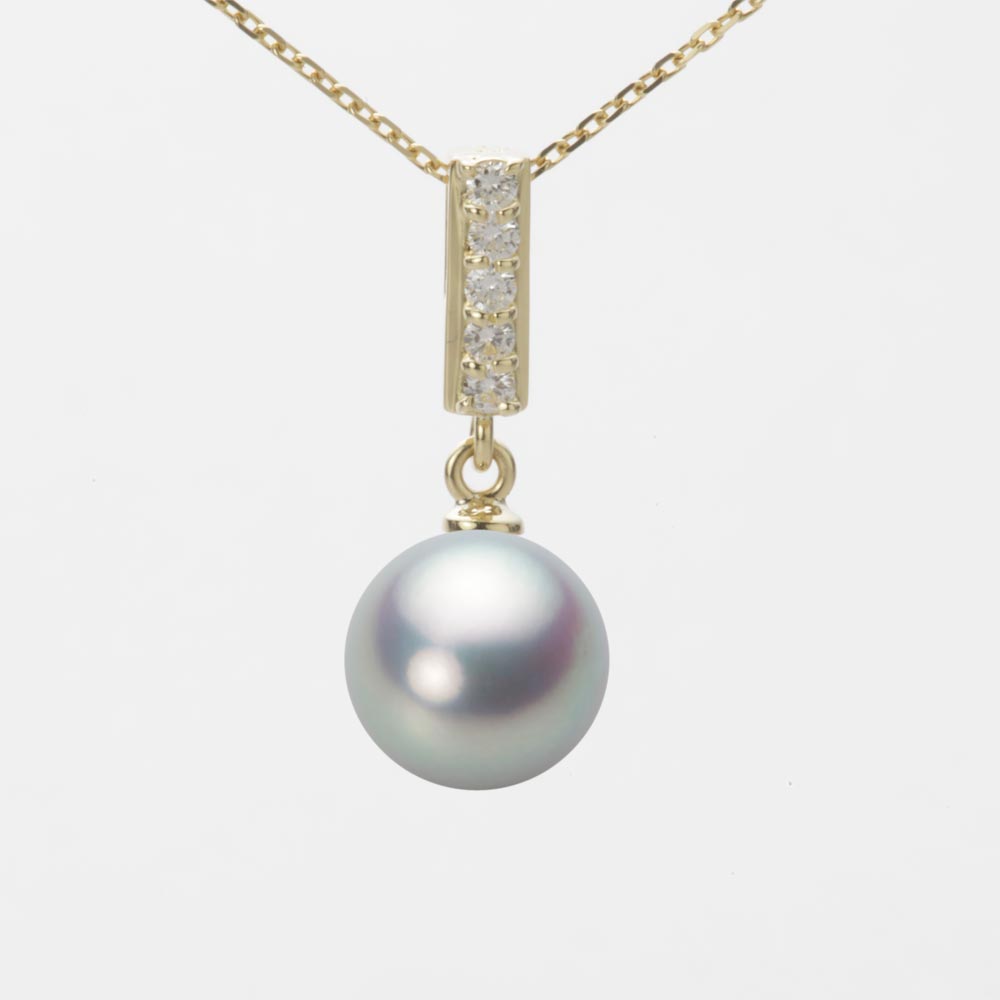 9.0mmアコヤ真珠ペンダント（シルバーグレー）