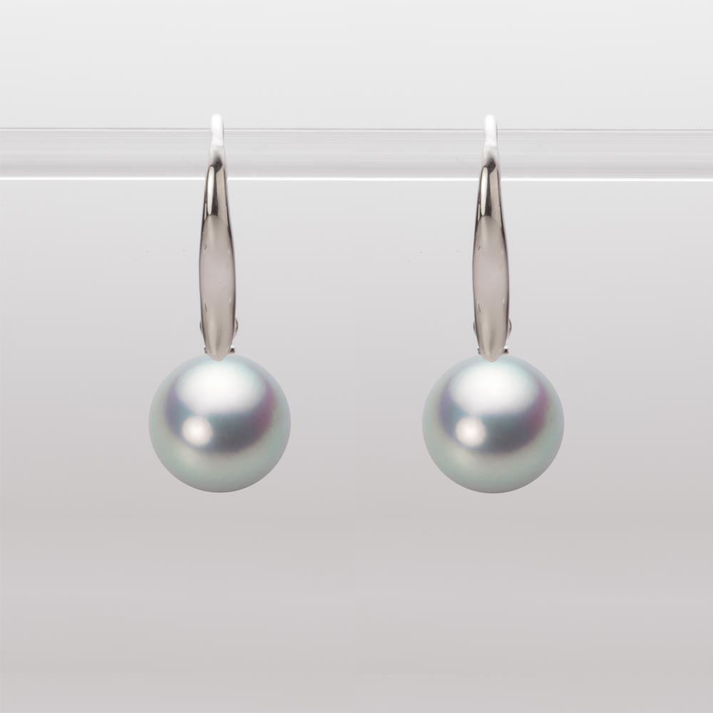 9.0mmアコヤ真珠ピアス（シルバーグレー）