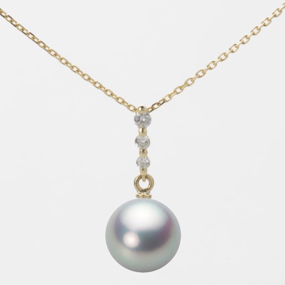 9.0mmアコヤ真珠ペンダント（シルバーグレー）