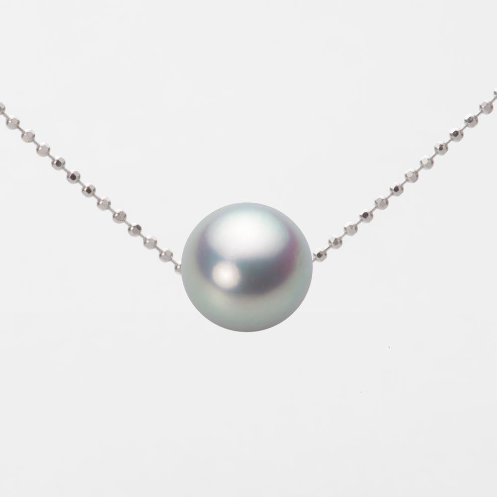 9.0mmアコヤ真珠ペンダント （シルバーグレー）