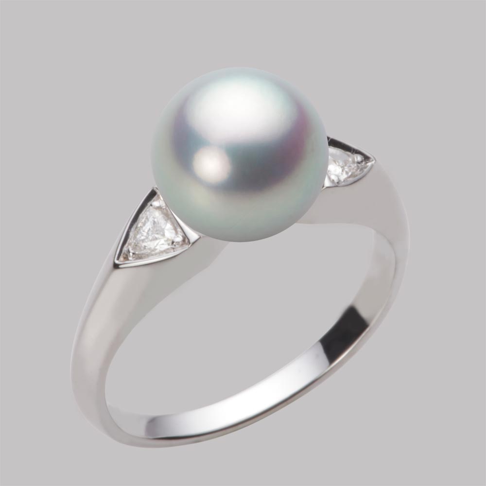 9.0mmアコヤ真珠リング（シルバーグレー）