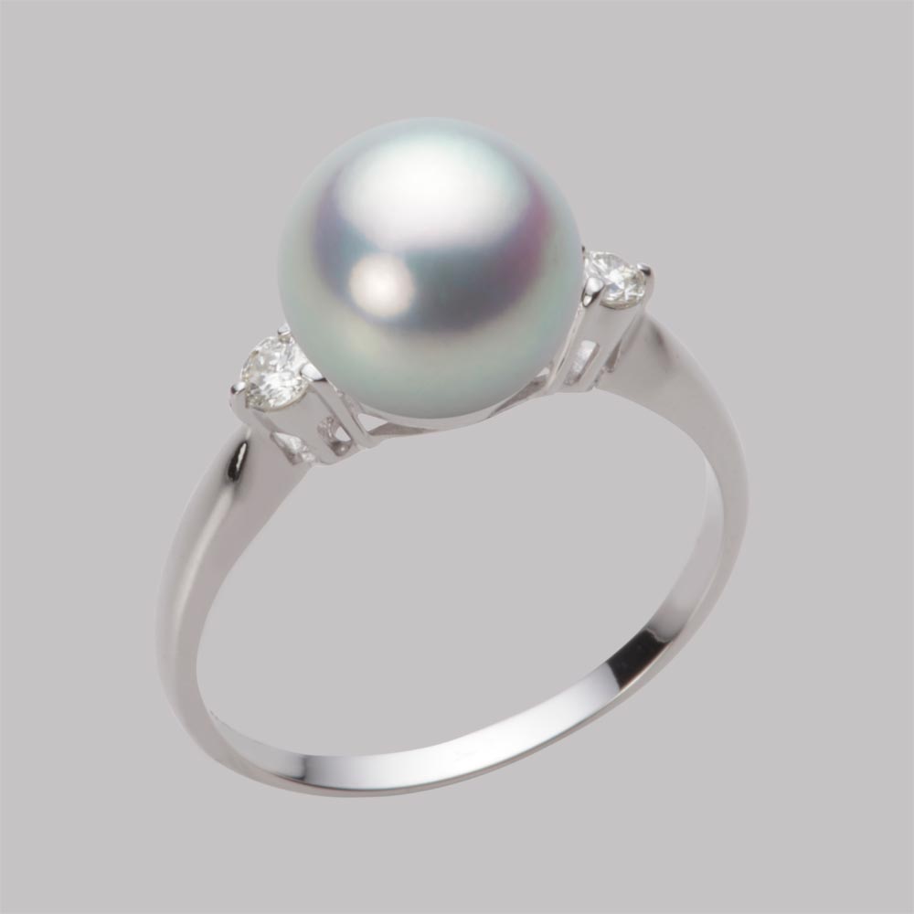 9.0mmアコヤ真珠リング（シルバーグレー）