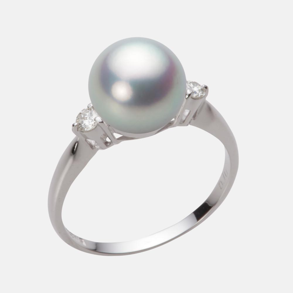 9.0mmアコヤ真珠リング（シルバーグレー）