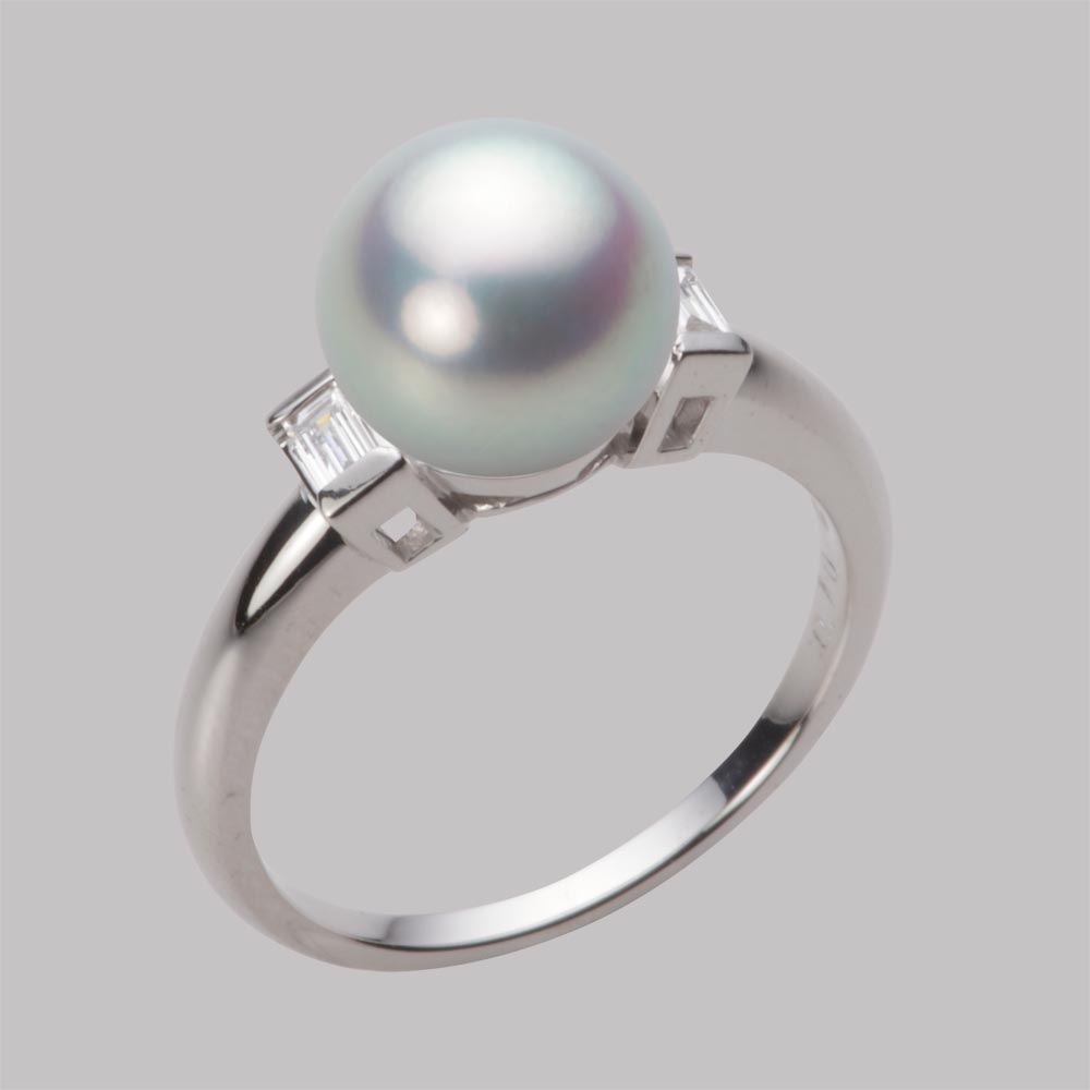 9.0mmアコヤ真珠リング（シルバーグレー）