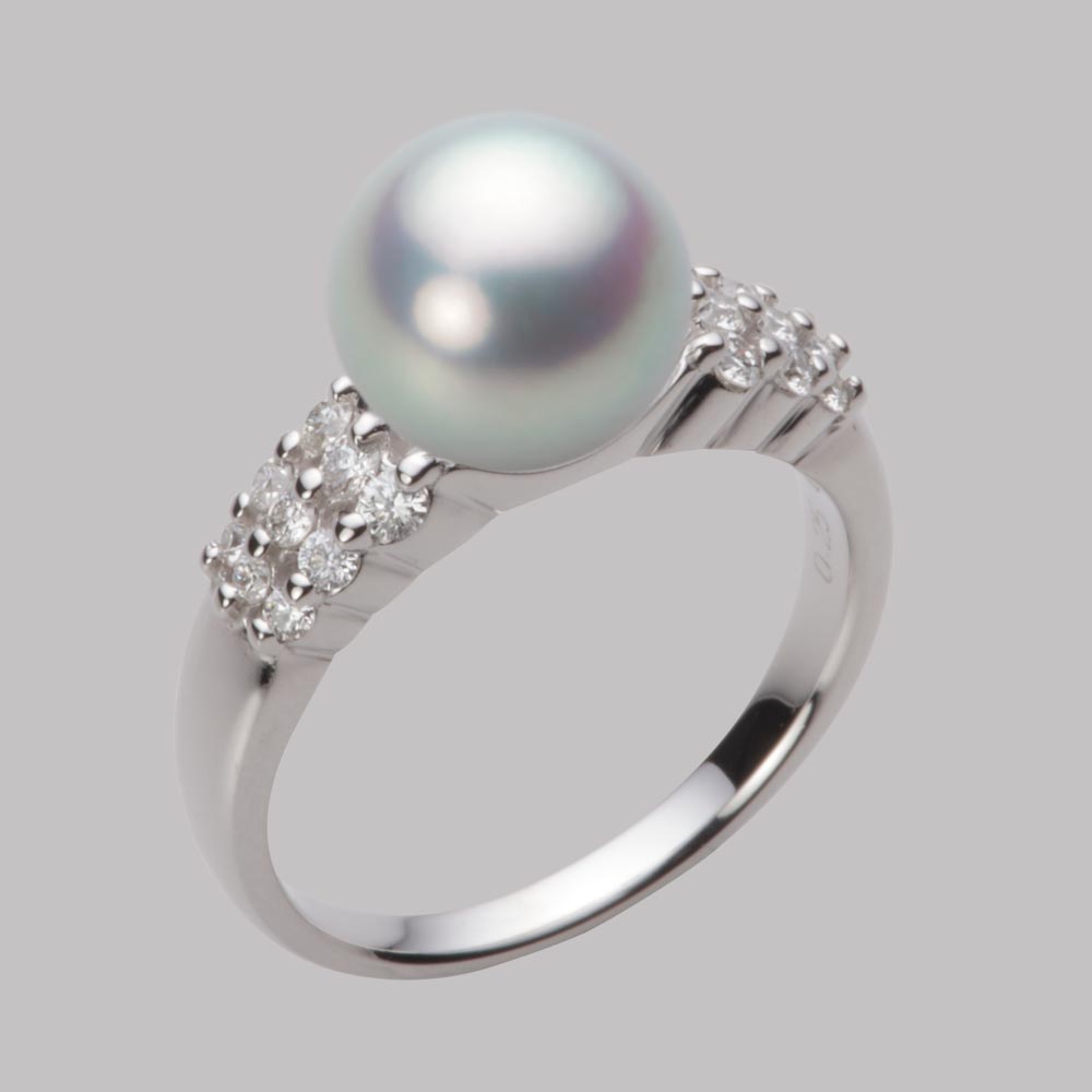 9.0mmアコヤ真珠リング（シルバーグレー）