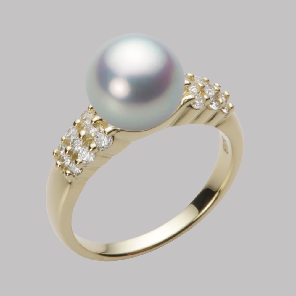 9.0mmアコヤ真珠リング（シルバーグレー）