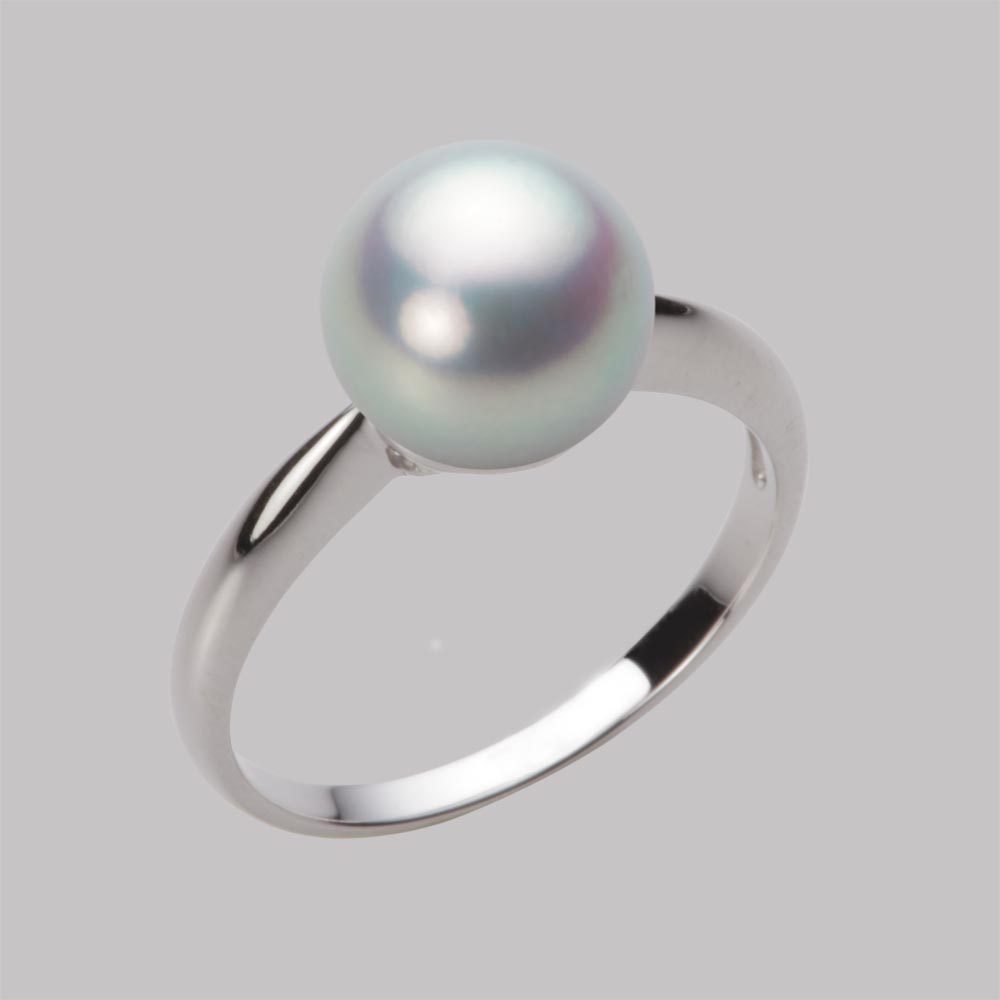 9.0mmアコヤ真珠リング（シルバーグレー）