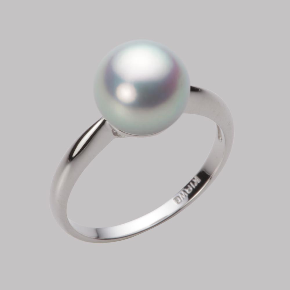 9.0mmアコヤ真珠リング（シルバーグレー）