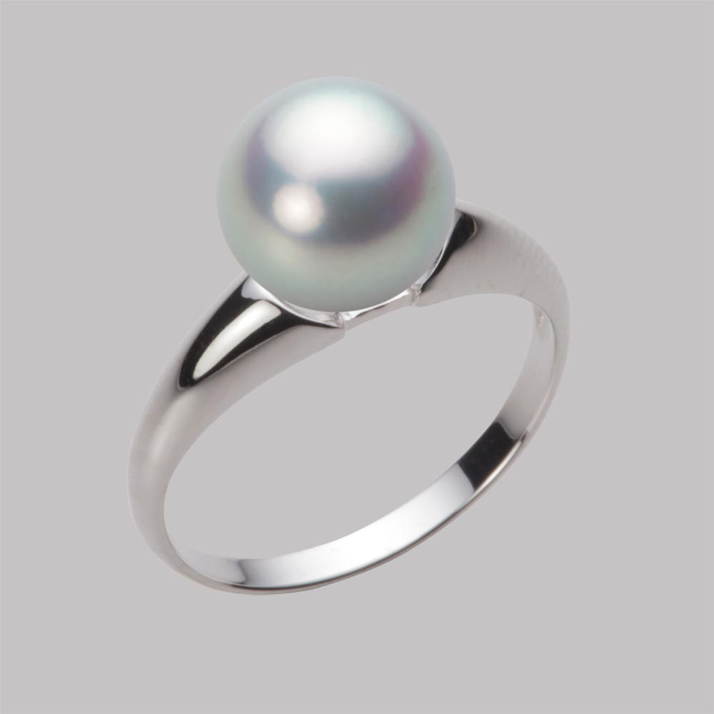 9.0mmアコヤ真珠リング（シルバーグレー）