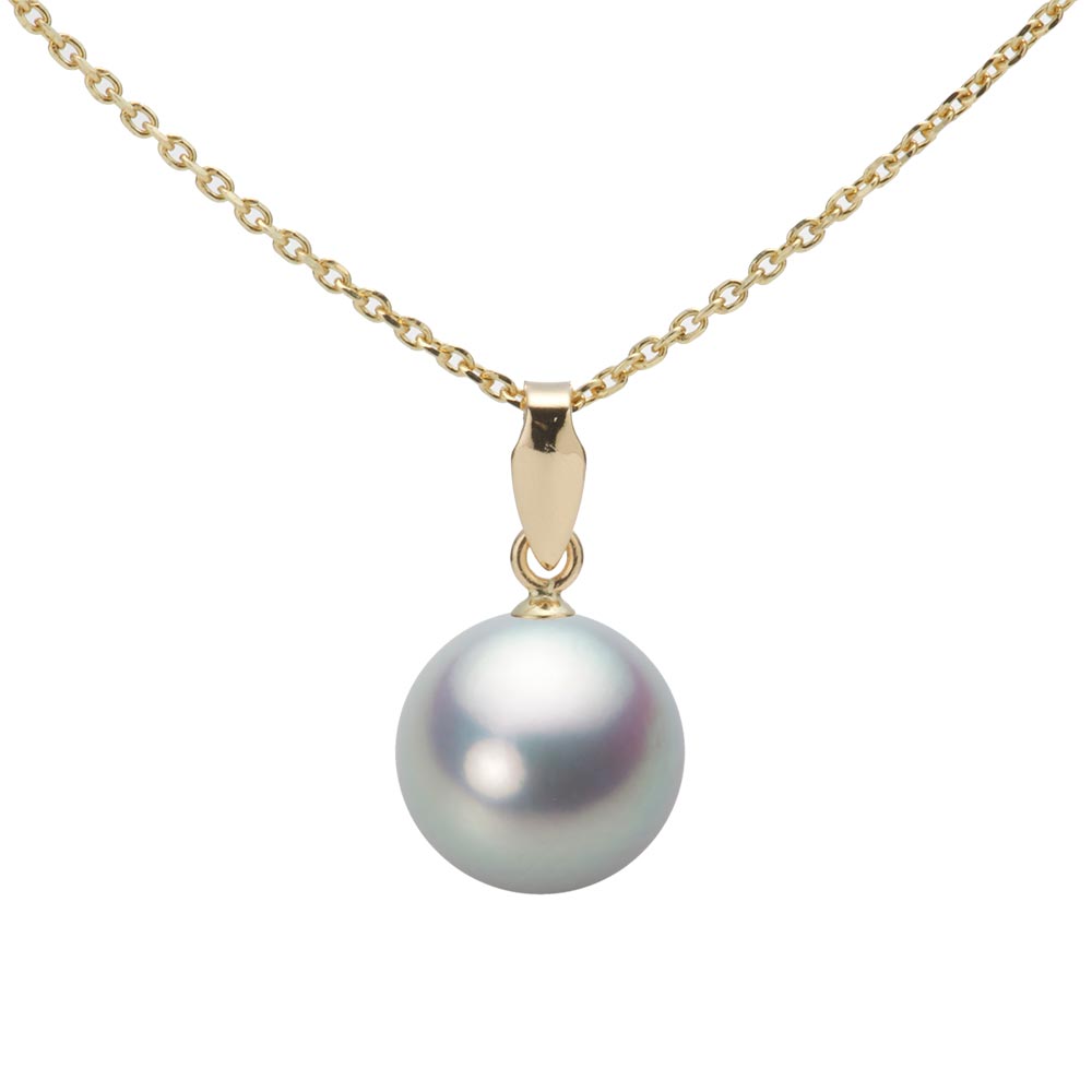 9.0mmアコヤ真珠ペンダント （シルバーグレー）