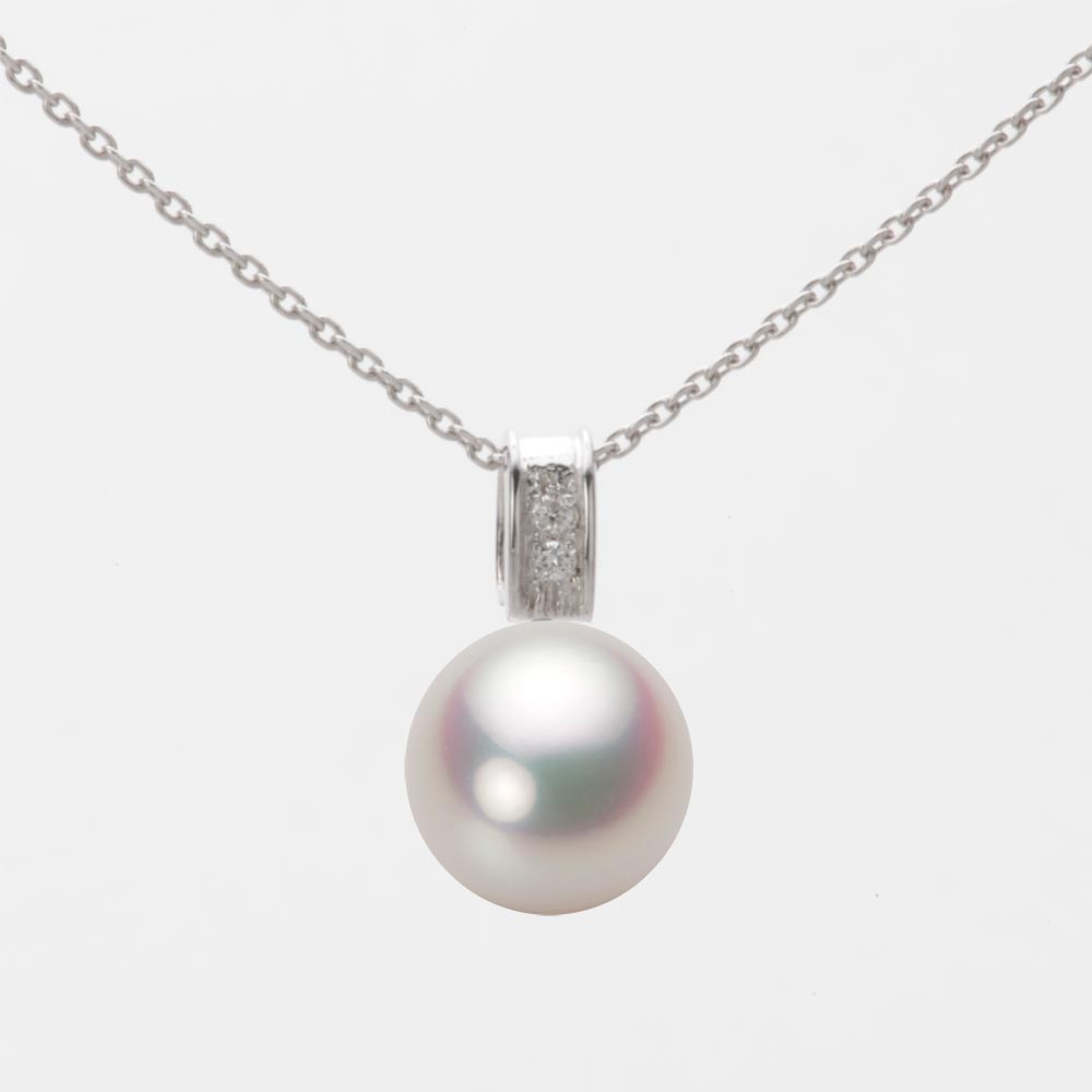 9.0mmアコヤ真珠ペンダント（ホワイトピンク・マリン）