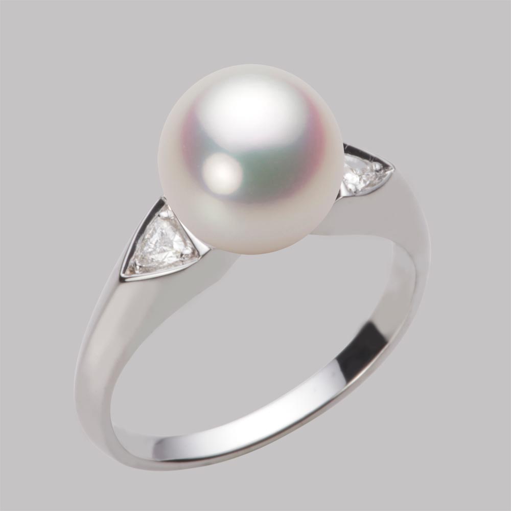 9.0mmアコヤ真珠リング（ホワイトピンク・マリン）