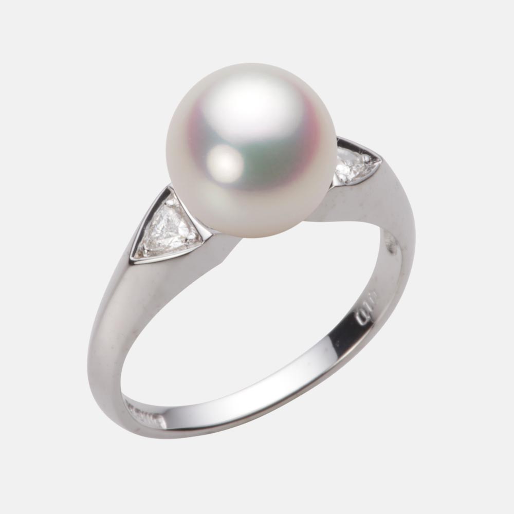 9.0mmアコヤ真珠リング（ホワイトピンク・マリン）