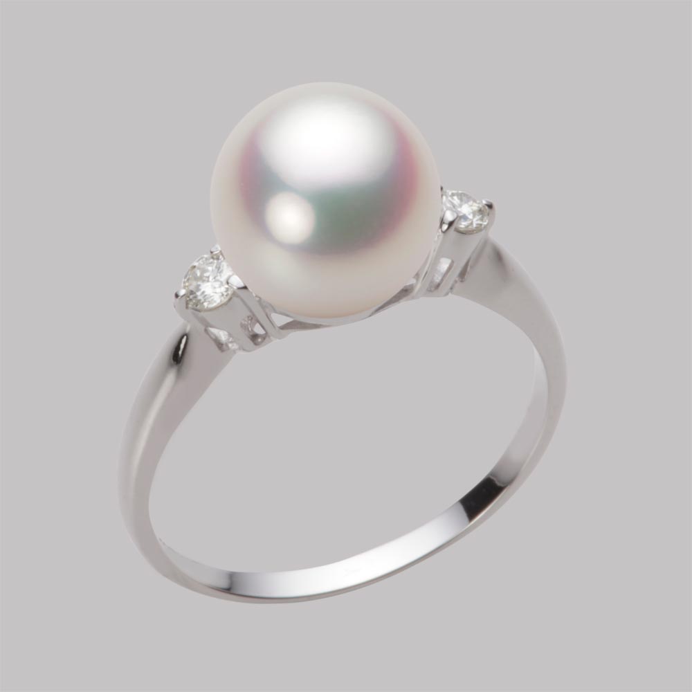 9.0mmアコヤ真珠リング（ホワイトピンク・マリン）