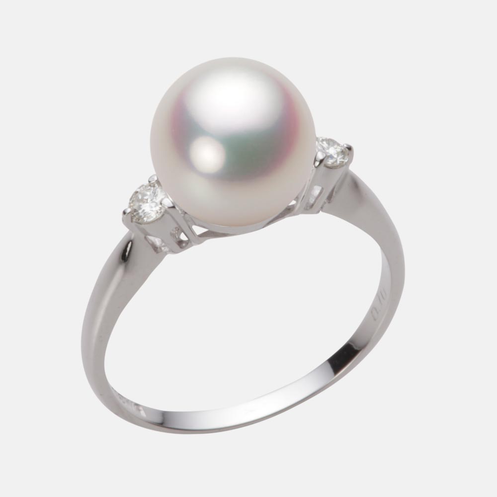 9.0mmアコヤ真珠リング（ホワイトピンク・マリン）