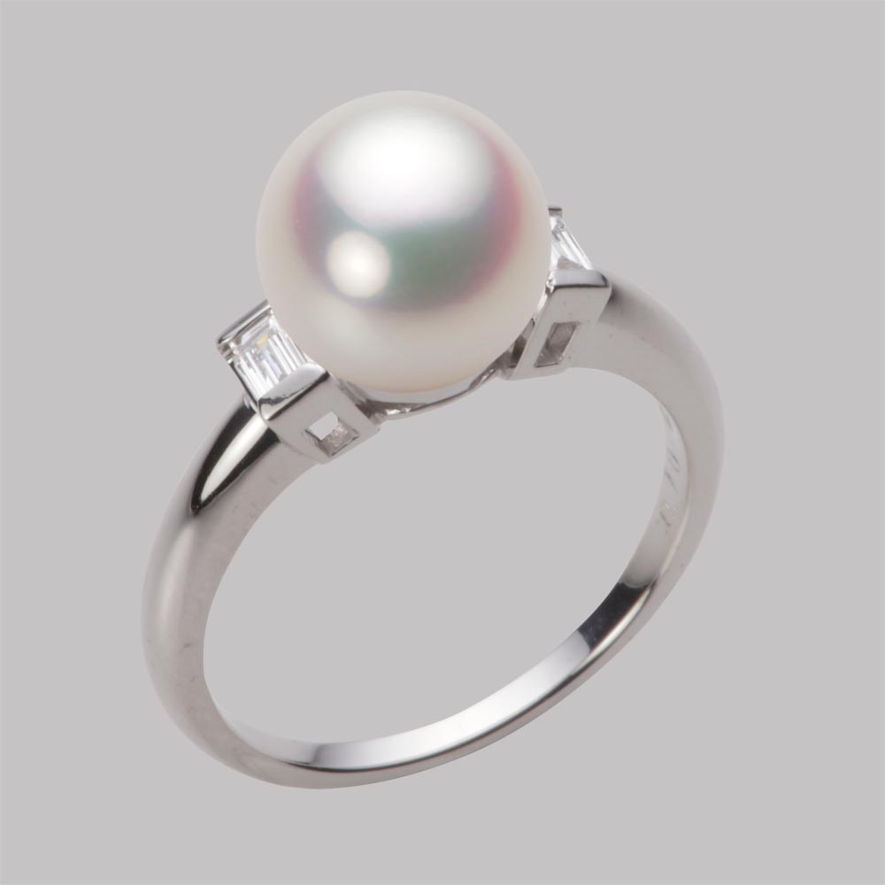 9.0mmアコヤ真珠リング（ホワイトピンク・マリン）