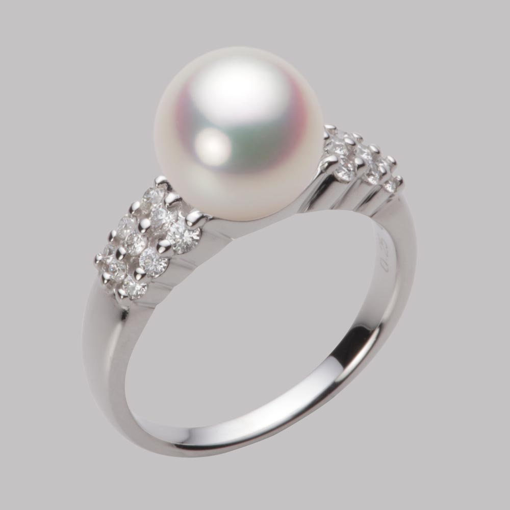 9.0mmアコヤ真珠リング（ホワイトピンク・マリン）