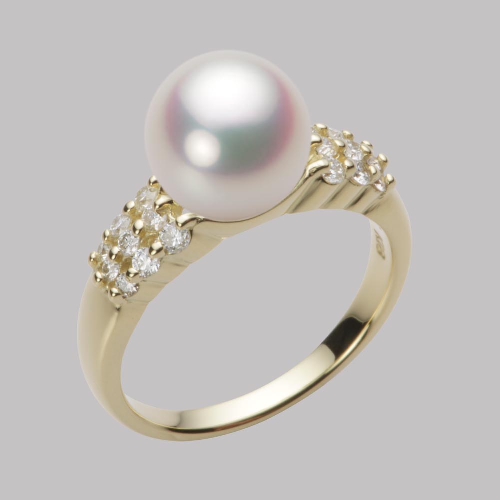 9.0mmアコヤ真珠リング（ホワイトピンク・マリン）