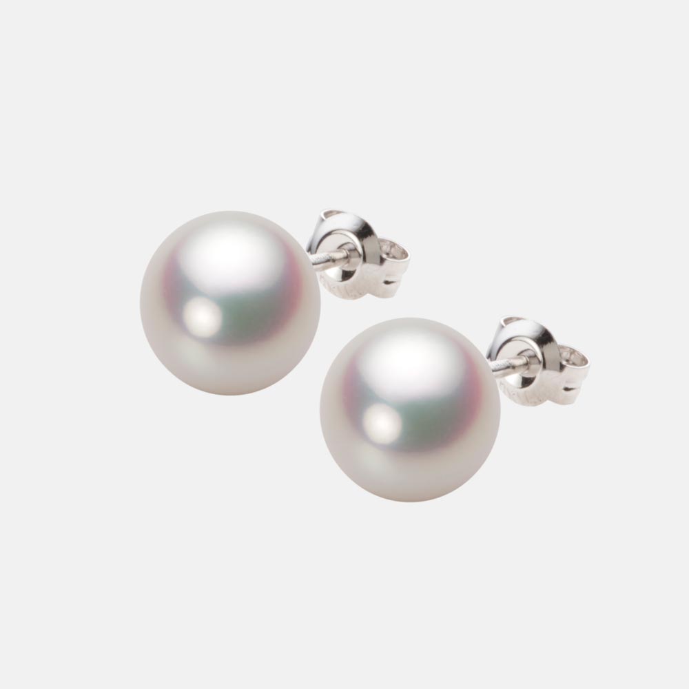 9.0mmアコヤ真珠ピアス（ホワイトピンク・マリン）