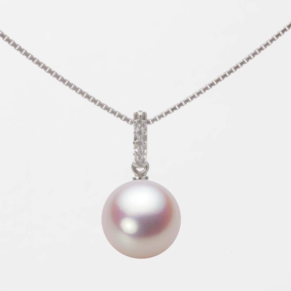 9.0mmアコヤ真珠ペンダント（ホワイトピンク・ロゼ）