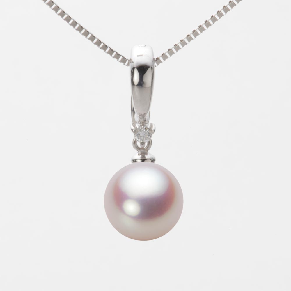 9.0mmアコヤ真珠ペンダント（ホワイトピンク・ロゼ）