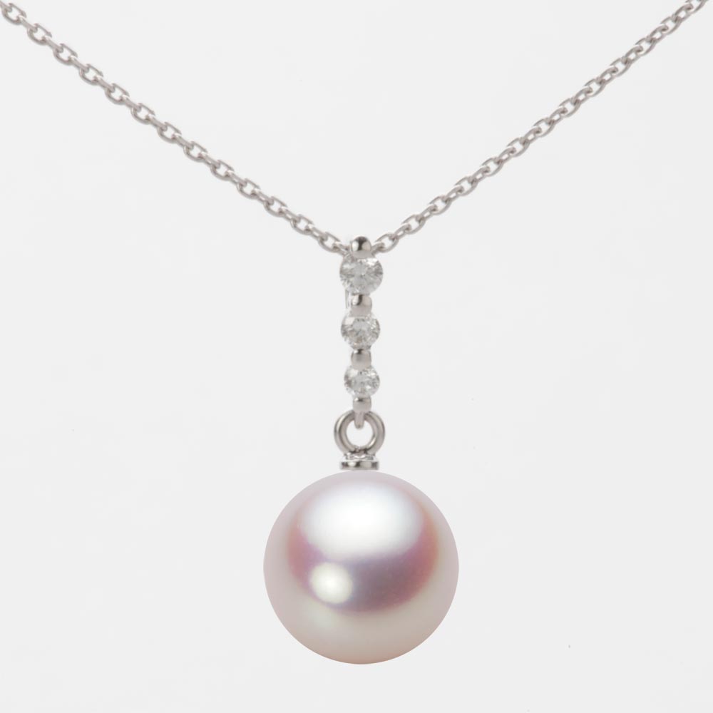9.0mmアコヤ真珠ペンダント（ホワイトピンク・ロゼ）