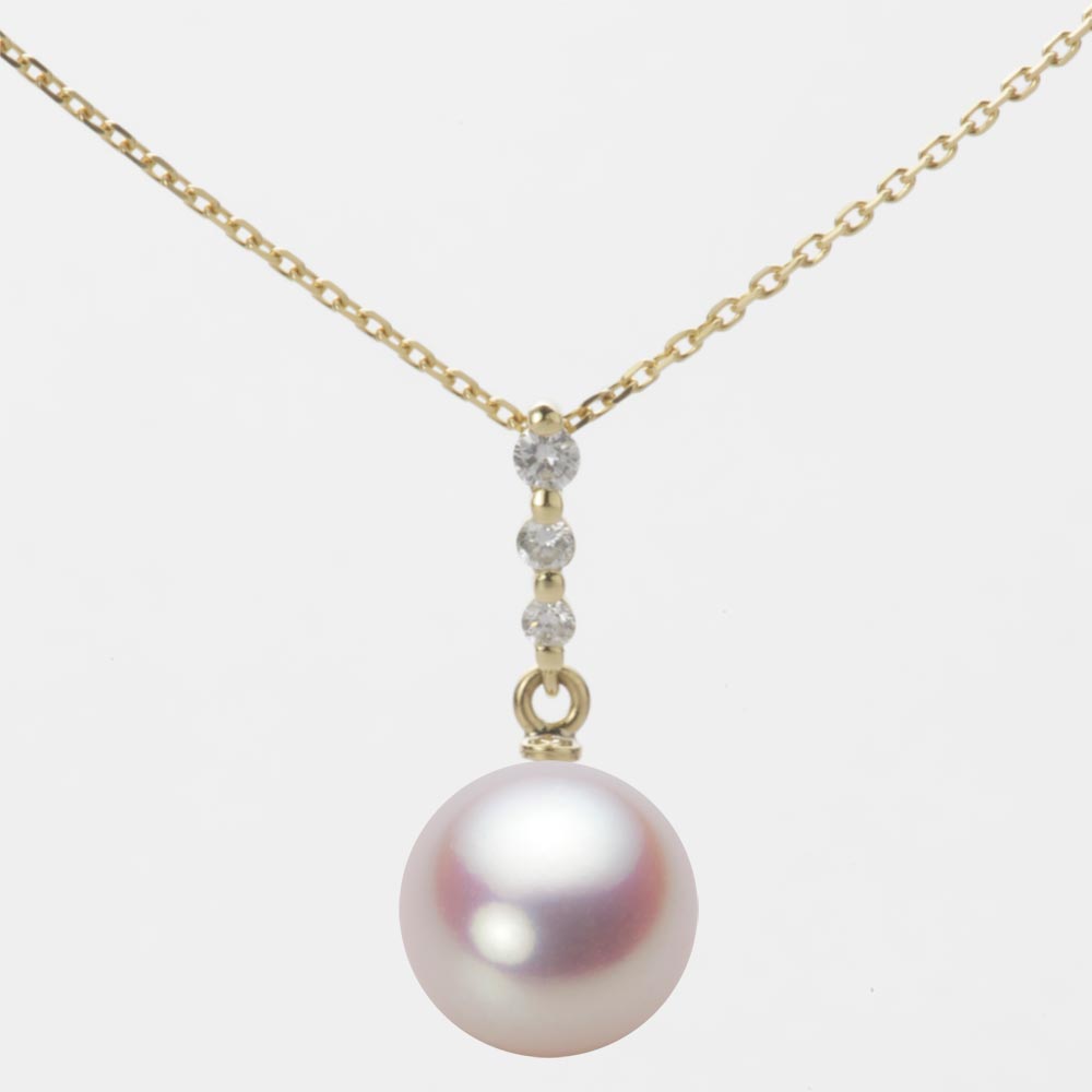 9.0mmアコヤ真珠ペンダント（ホワイトピンク・ロゼ）