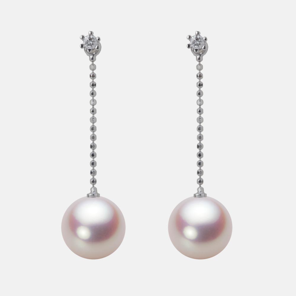9.0mmアコヤ真珠ピアス（ホワイトピンク・ロゼ）
