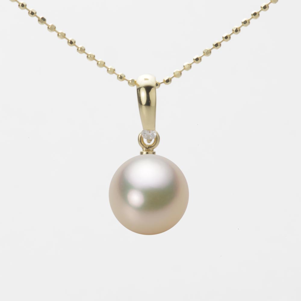 9.0mmアコヤ真珠ペンダント（シャンパンゴールド）