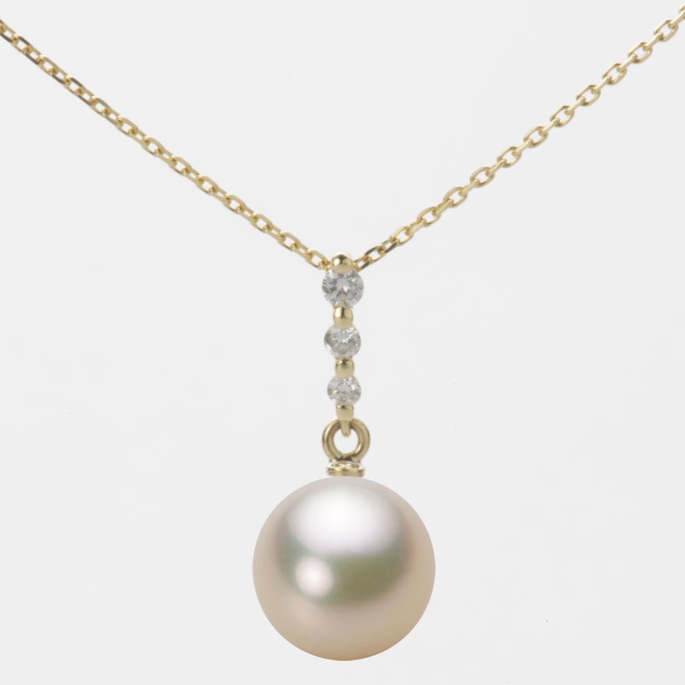 9.0mmアコヤ真珠ペンダント（シャンパンゴールド）