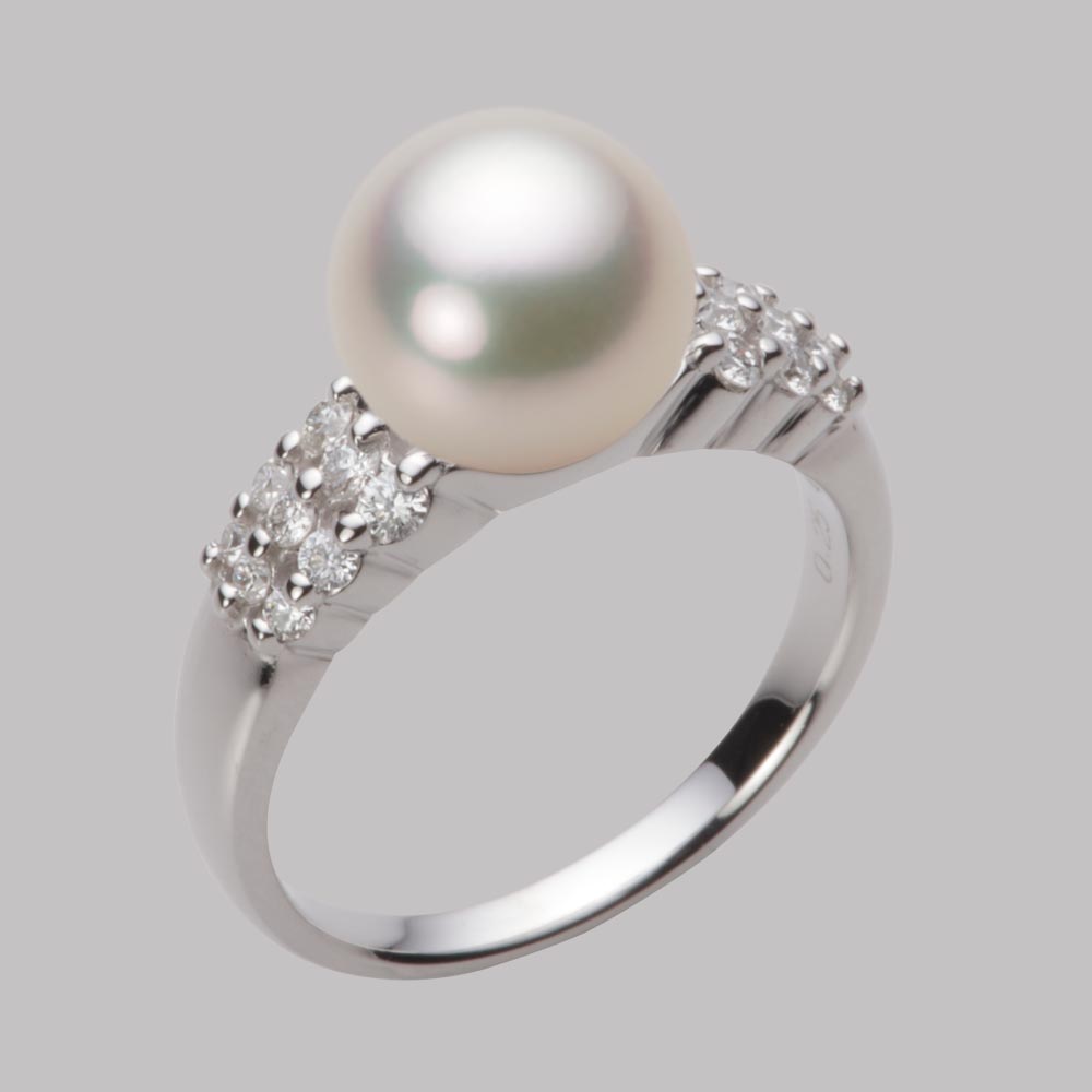 9.0mmアコヤ真珠リング（シャンパンホワイト）