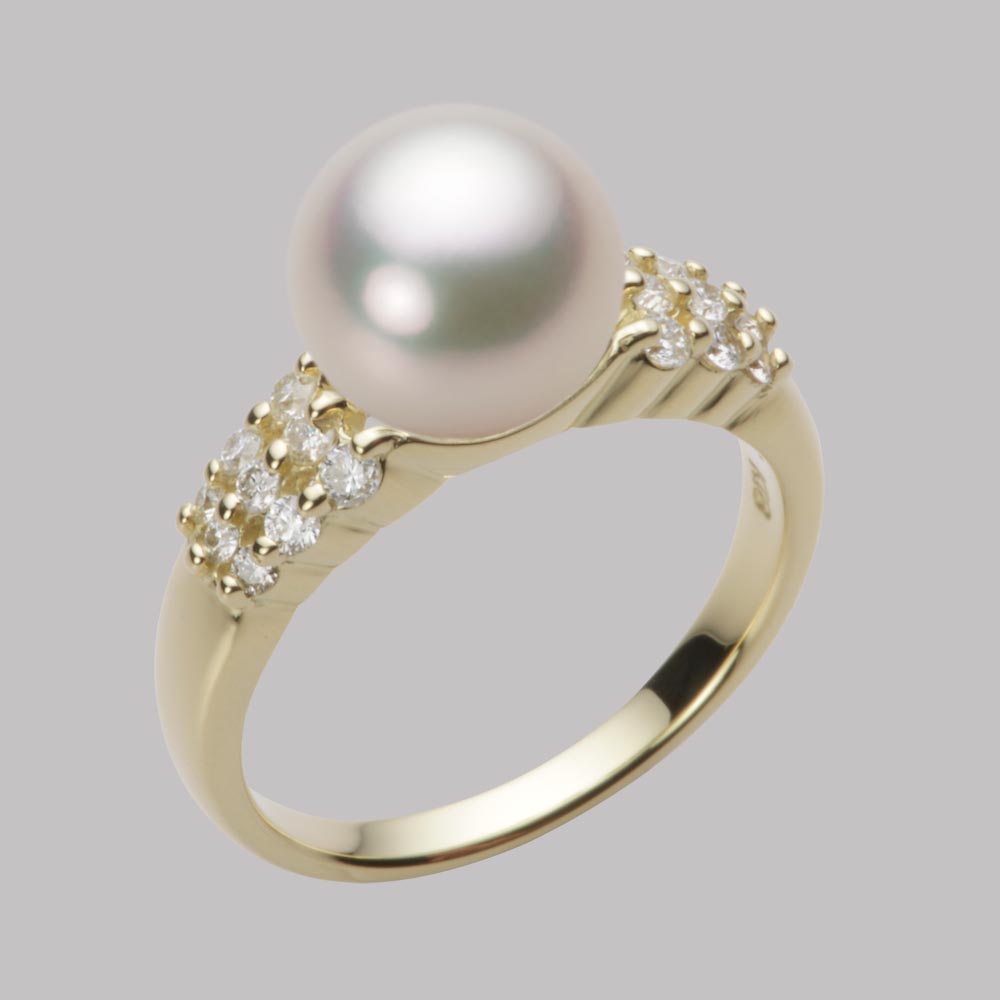 9.0mmアコヤ真珠リング（シャンパンホワイト）