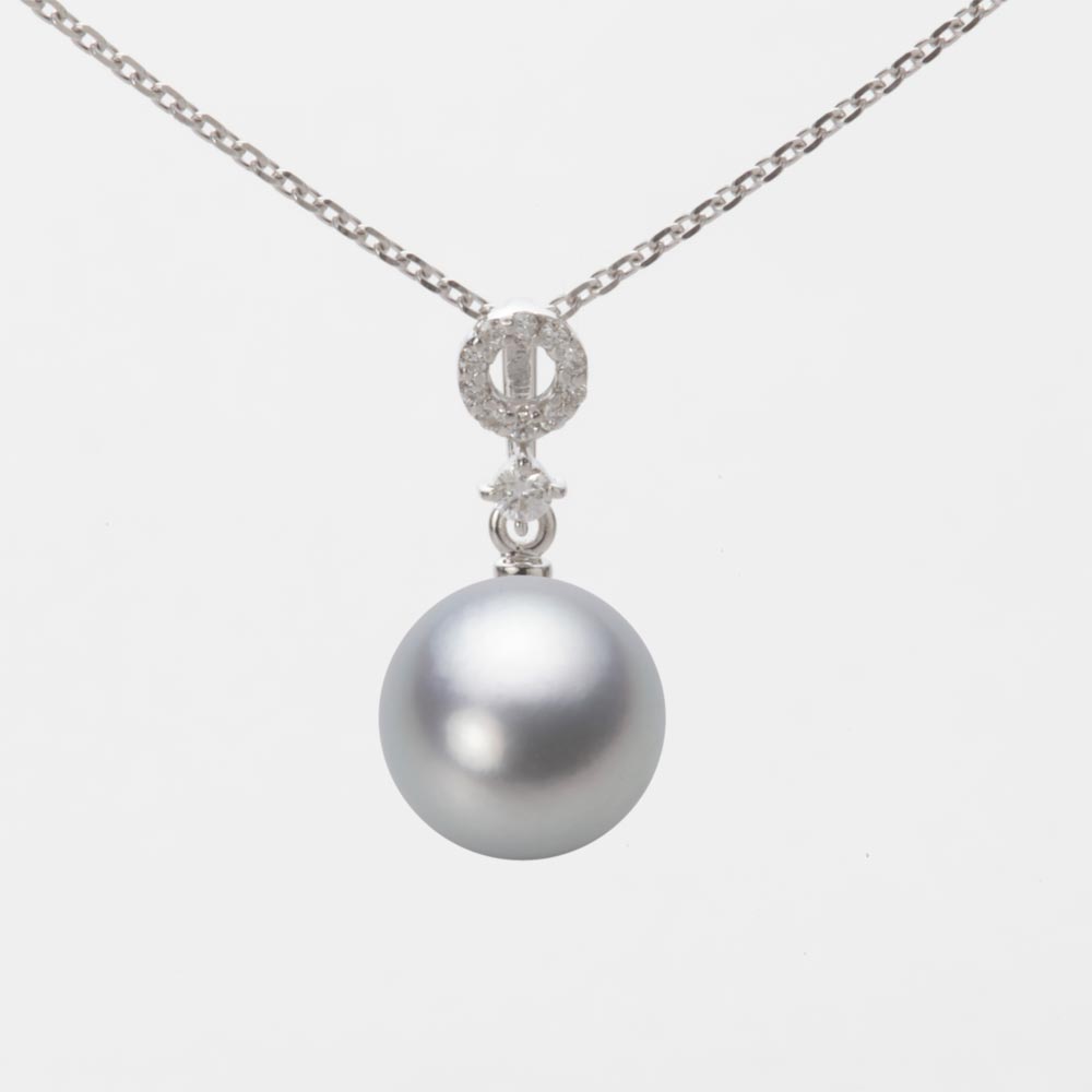 9.0mmアコヤ真珠ペンダント（シルバーグレー）