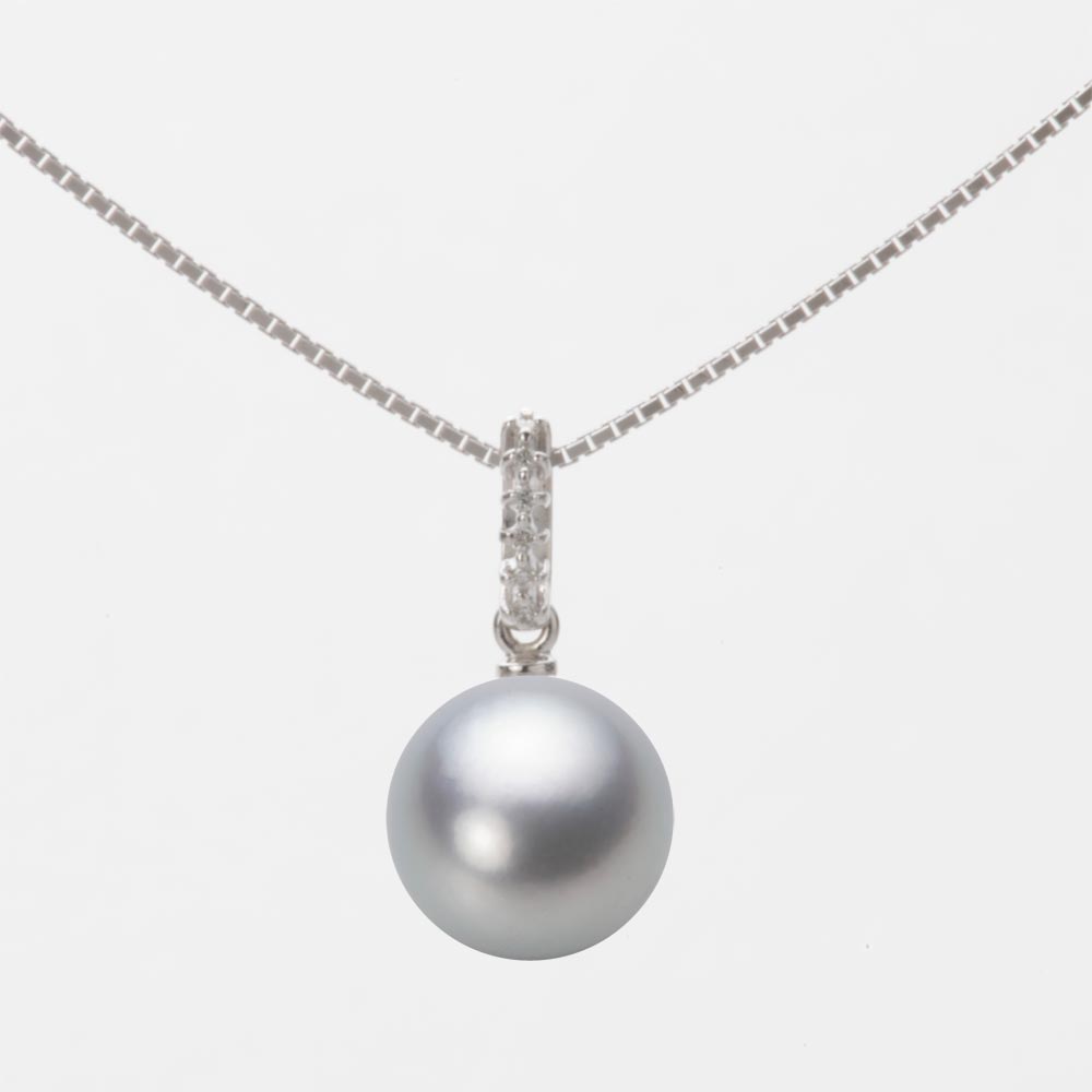 9.0mmアコヤ真珠ペンダント（シルバーグレー）